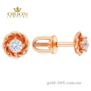 Сережки из красного золота 2101059101