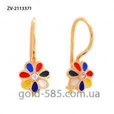 Серьги детские золотые с эмалью ZV-2113371