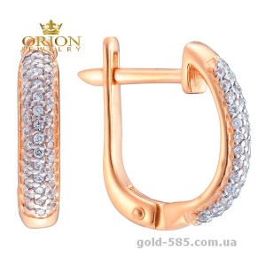 Сережки из красного золота 2190630101