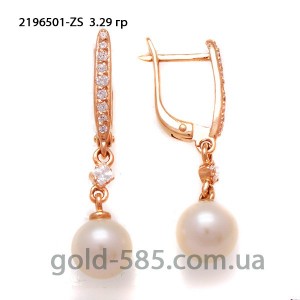 Серьги золотые с жемчугом ZS-2196501