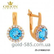 Серьги | Купить серьги с голубым топазом ZS-2190832101