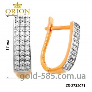 Серьги золотые с цирконием ZS-2732071