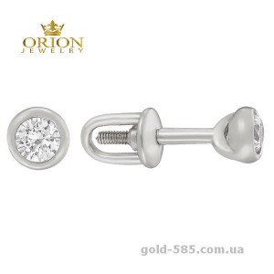 Сережка из белого золота 2602344102