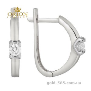 Сережки из белого золота 2191064102