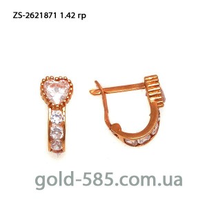 Серьги золотые с сердечками ZS-2621871