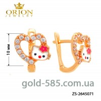 Серьги золотые детские ✻ Hello Kitty ✻ ZS-2645071