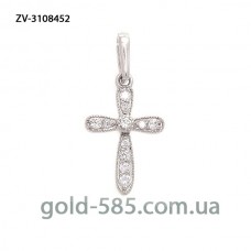 Крестик из белого золота ZV-3108452