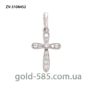 Крестик из белого золота ZV-3108452