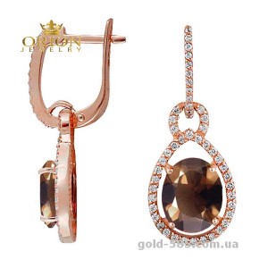 Сережки из красного золота 2190470101