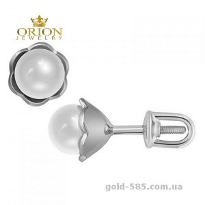Сережки из белого золота 2100929102