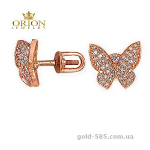 Сережки из красного золота 2190016101