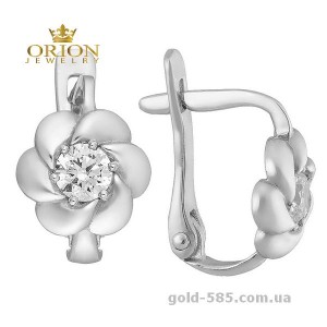 Сережки из белого золота 2100898102