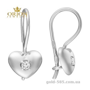 Сережки из белого золота 2102690102