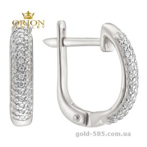Сережки из белого золота 2190630102