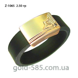 Кольцо золотое с каучуком Z-1065