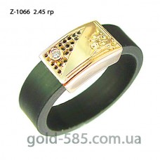 Кольцо золотое с каучуком Z-1066