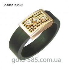 Кольцо золотое с каучуком Z-1067