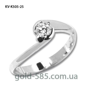 Кольцо из белого золота с бриллиантом KV-K505-25
