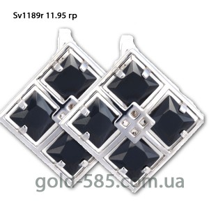 Серьги с черными квадратами Sv1189r