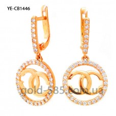 Серьги золотые "Chanel" Шанель YE-CB1446 шанель серьги