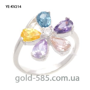 Кольцо с цветными фианитами YE-KV214