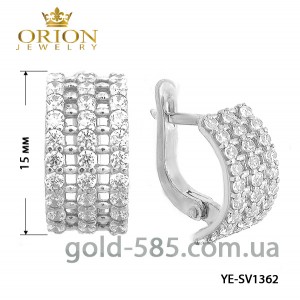 Серьги серебрянные с фианитами YE-SV1362