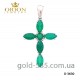 Серебряный крестик с изумрудами 3630Р