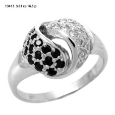 Серебрянное кольцо Инь-Янь