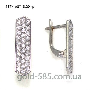 Серьги из белого золота ast-1574