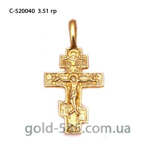 Крестик золотой C-520040