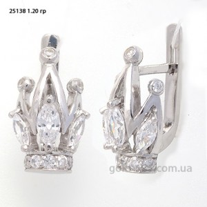 Серьги корона 4С-C471-АР