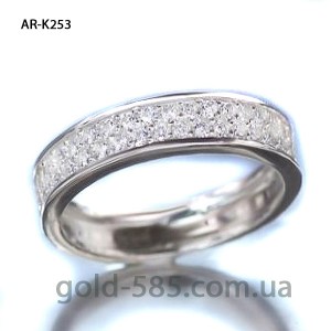 Серебряное колечко Лунная дорожка AR-K253 с камнями в два асинхронных ряда