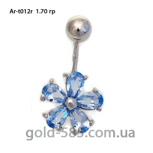 Пирсинг с голубыми камнями Ar-t012r