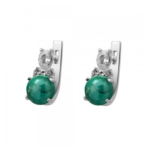 Серьги с изумрудом 164-7110
