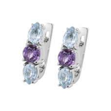 Серебряные серьги с аметистом 036-6239
