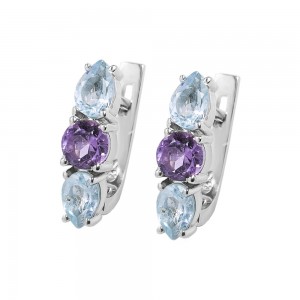 Серебряные серьги с аметистом 036-6239