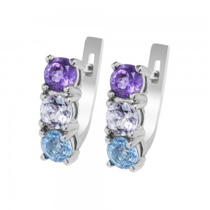 Серебряные серьги с аметистом 046-624539