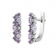 Серебряные серьги с аметистом 037-6287