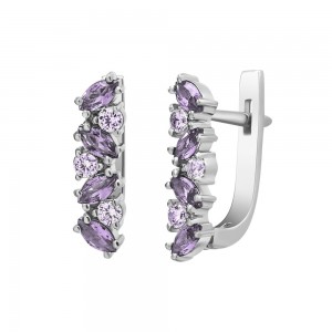 Серебряные серьги с аметистом 037-6287