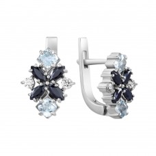 Серебряные серьги с аквамарином 150-363110