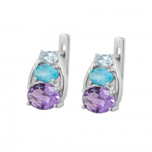 Серебряные серьги с аметистом 027-623839