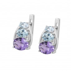Серебряные серьги с аметистом 027-6239