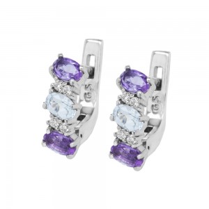 Серебряные серьги с аметистом 030-623910