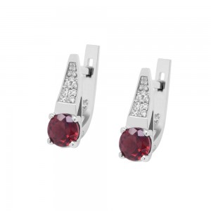 Серебряные серьги с гранатом 052-4110