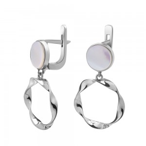 Серебряные серьги с перламутром S115-90