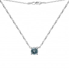 Серебряное колье со скай топазом 133-39