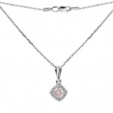 Серебряное колье со вставками морганита 128-4510
