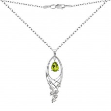Серебряное колье с перидотом 109-5310