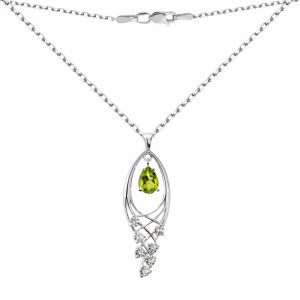 Серебряное колье с перидотом 109-5310
