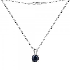 Серебряное колье с нано сапфиром 115N-31